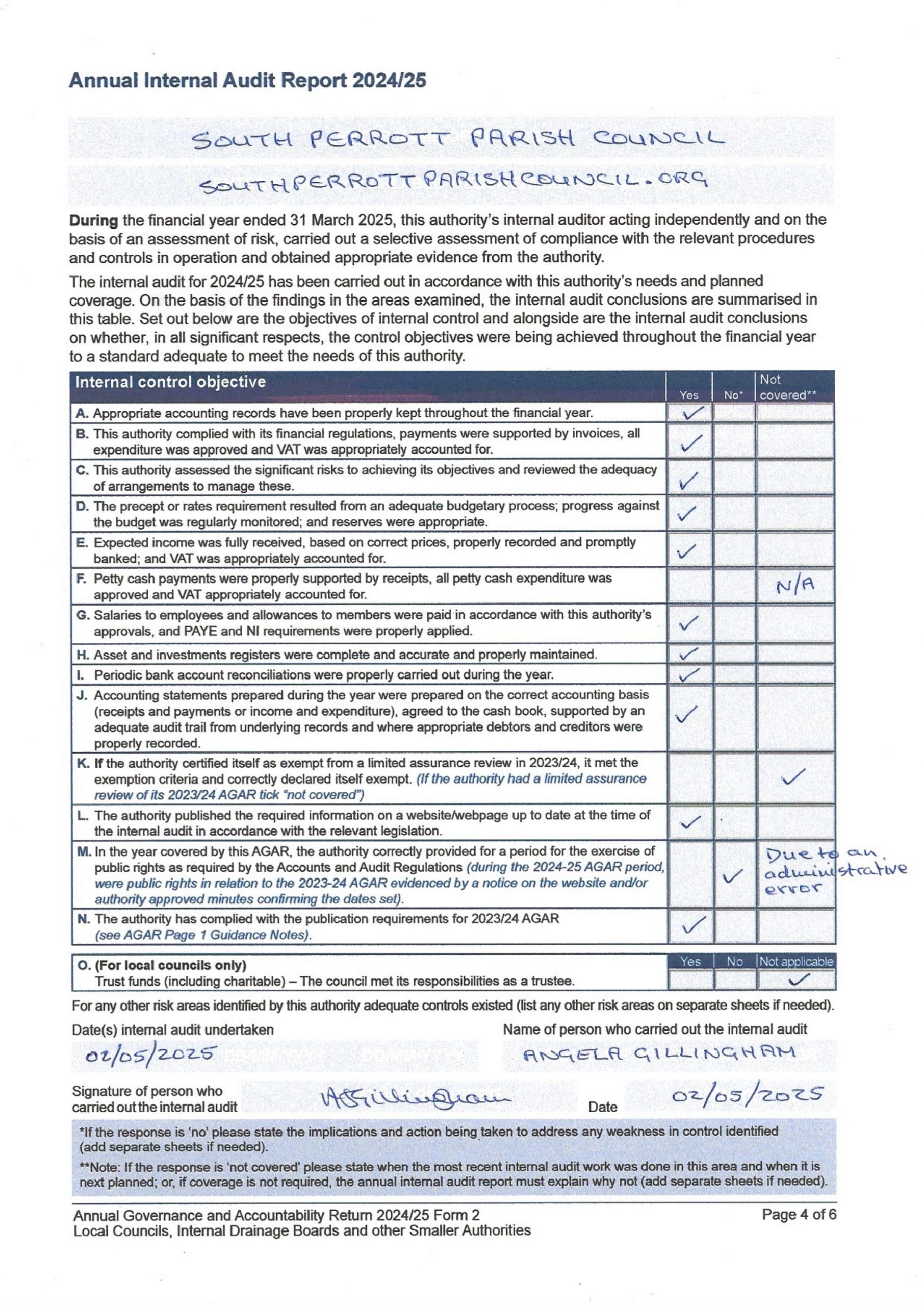 Annual Internal Audit Report 2024-25